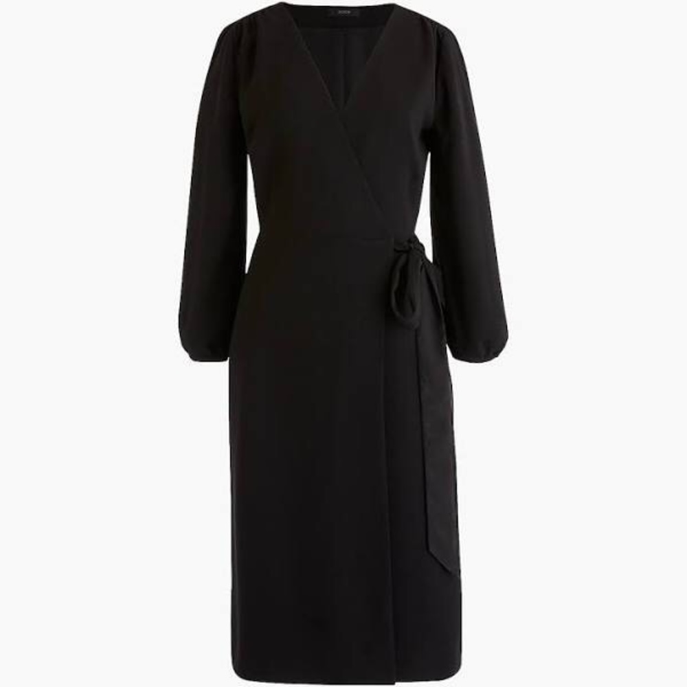 J. Crew Wrap Dress 365 Crepe Black 00